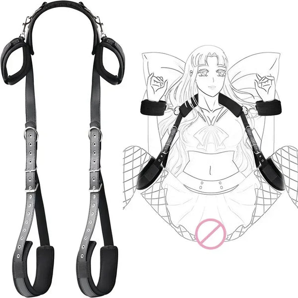 BDSM Bondage Set – Complete Set with Handcuffs, Thigh Bands & Neck Support