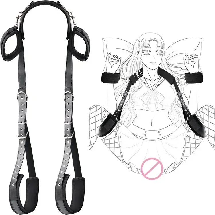 BDSM Bondage Set – Complete Set with Handcuffs, Thigh Bands & Neck Support