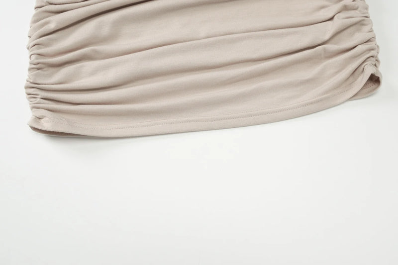 OFF-SHOULDER RUCHED MINI DRESS