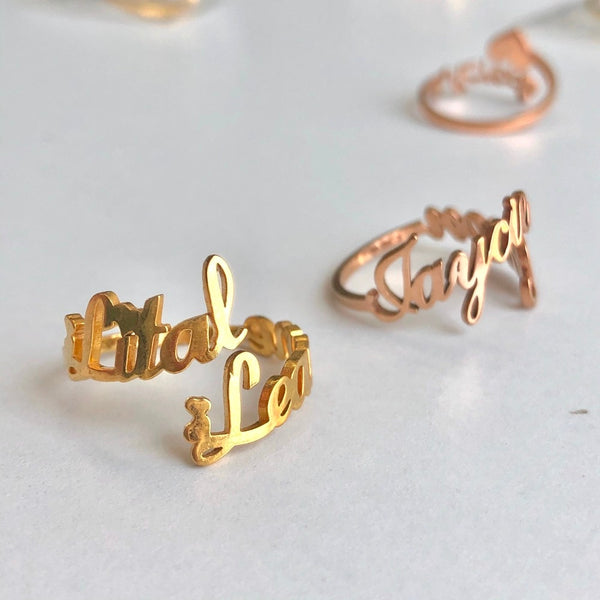 Custom Two Name Ring